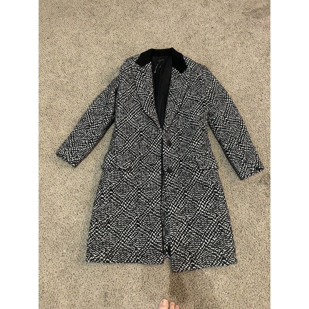 Rag & Bone Wool Knit trench parka Jacket leather Trim, Size XS NWT